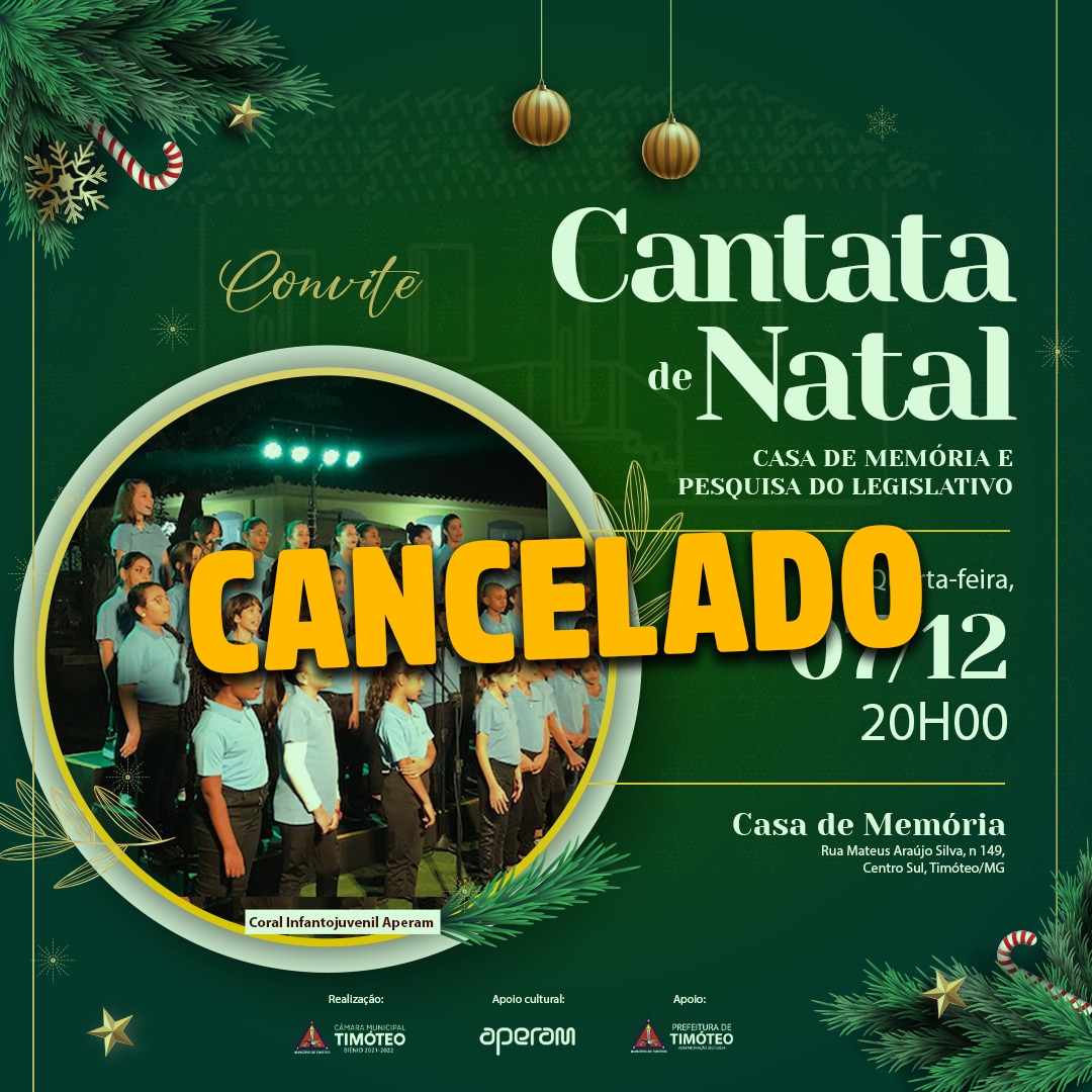 Câmara de Timóteo cancela Cantata de Natal – Jornal Bairros Net