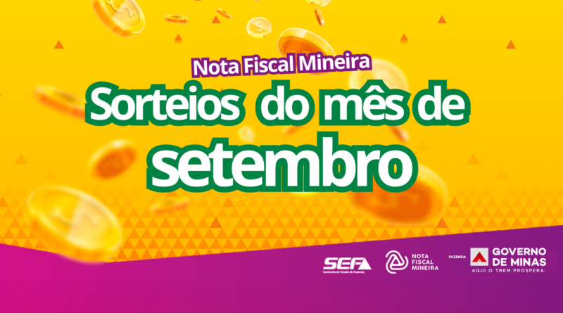 Nota Fiscal Mineira vai distribuir cerca de R$ 380 mil em prêmio no mês de setembro