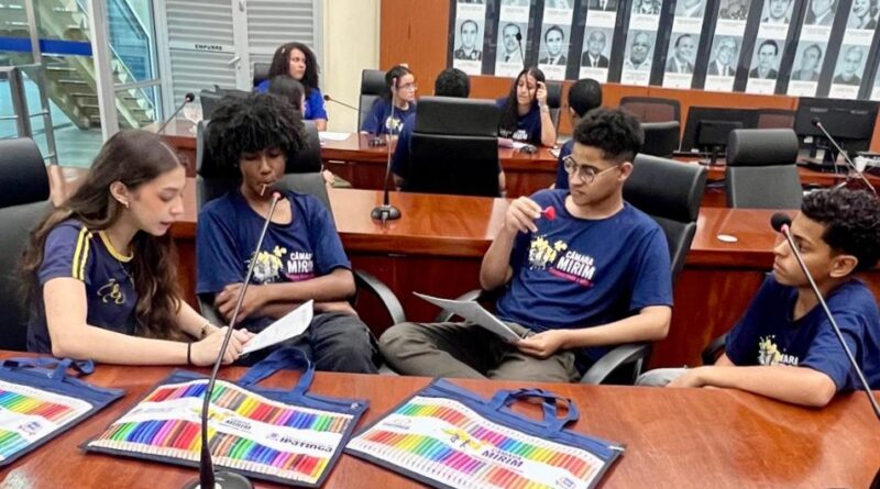 Estudantes vivenciam rotina legislativa em reunião da Câmara Mirim de Ipatinga