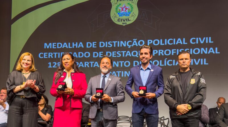 Prefeito Gustavo Nunes e comandante da Polícia Municipal de Ipatinga recebem honraria