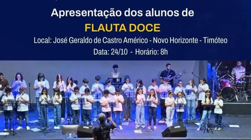 Com patrocínio da Copasa, Programa Mais Música incentiva formação musical de crianças e jovens em Timóteo